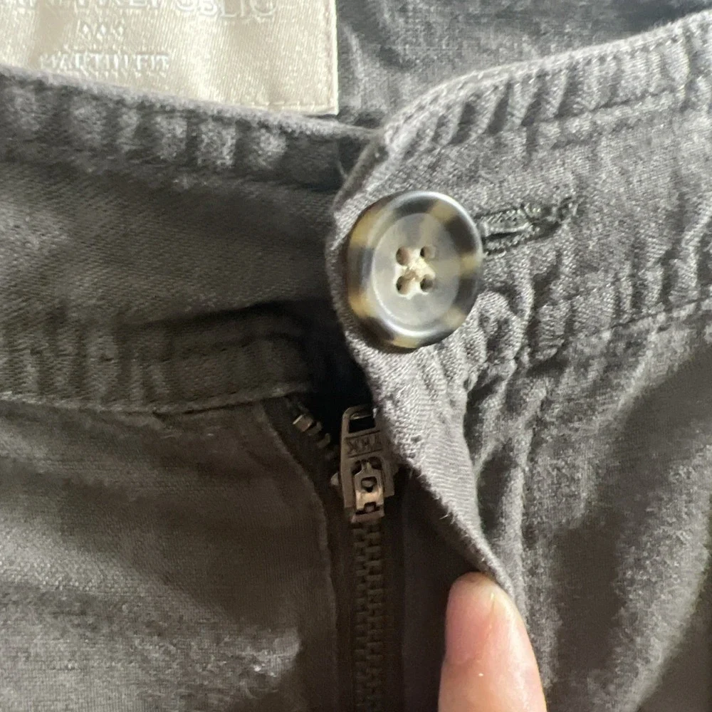 Banana Republic Linen Cotton Cargo Cropped Roll Tab Pants Martin Fit Size 6